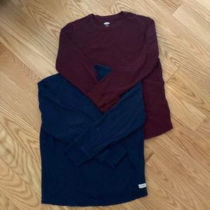 Kids Boys Waffle-Knit Thermal Long Sleeve T-Shirts Size Large